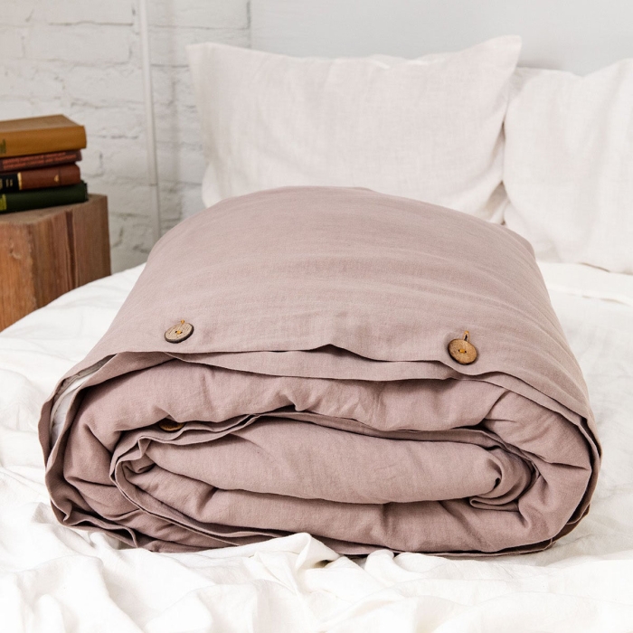 Leinenbettwäsche in Rosy Brown